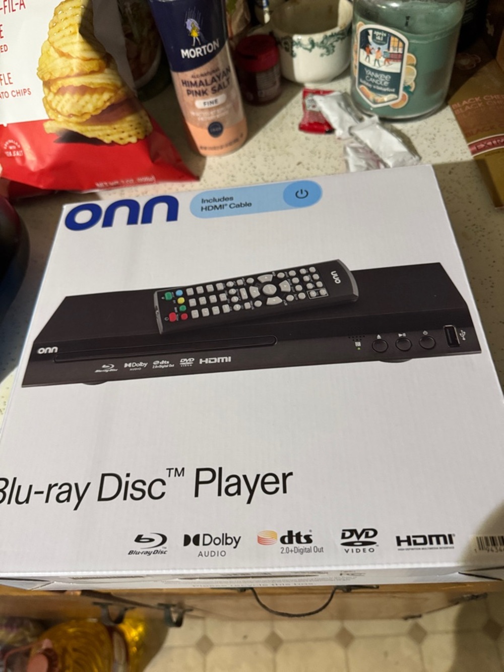 On Running Black Blu-ray Disc Player with Remote and HDMI